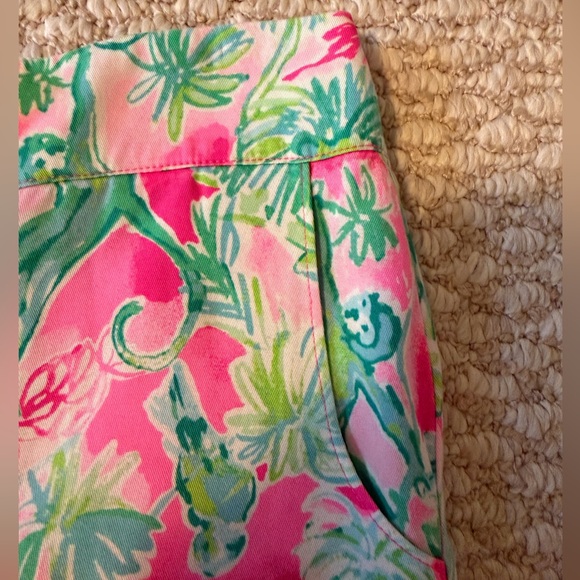 Lilly Pulitzer Dahlia Pink and Green Floral Shorts - Picture 6 of 11